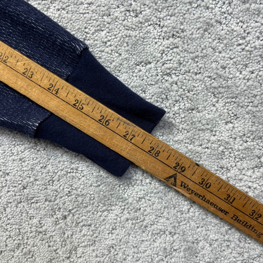 VINTAGE Glacier's‎ Edge Thermal Shirt Mens M Navy Blue Waffle Knit Long Sleeve - Picture 11 of 12